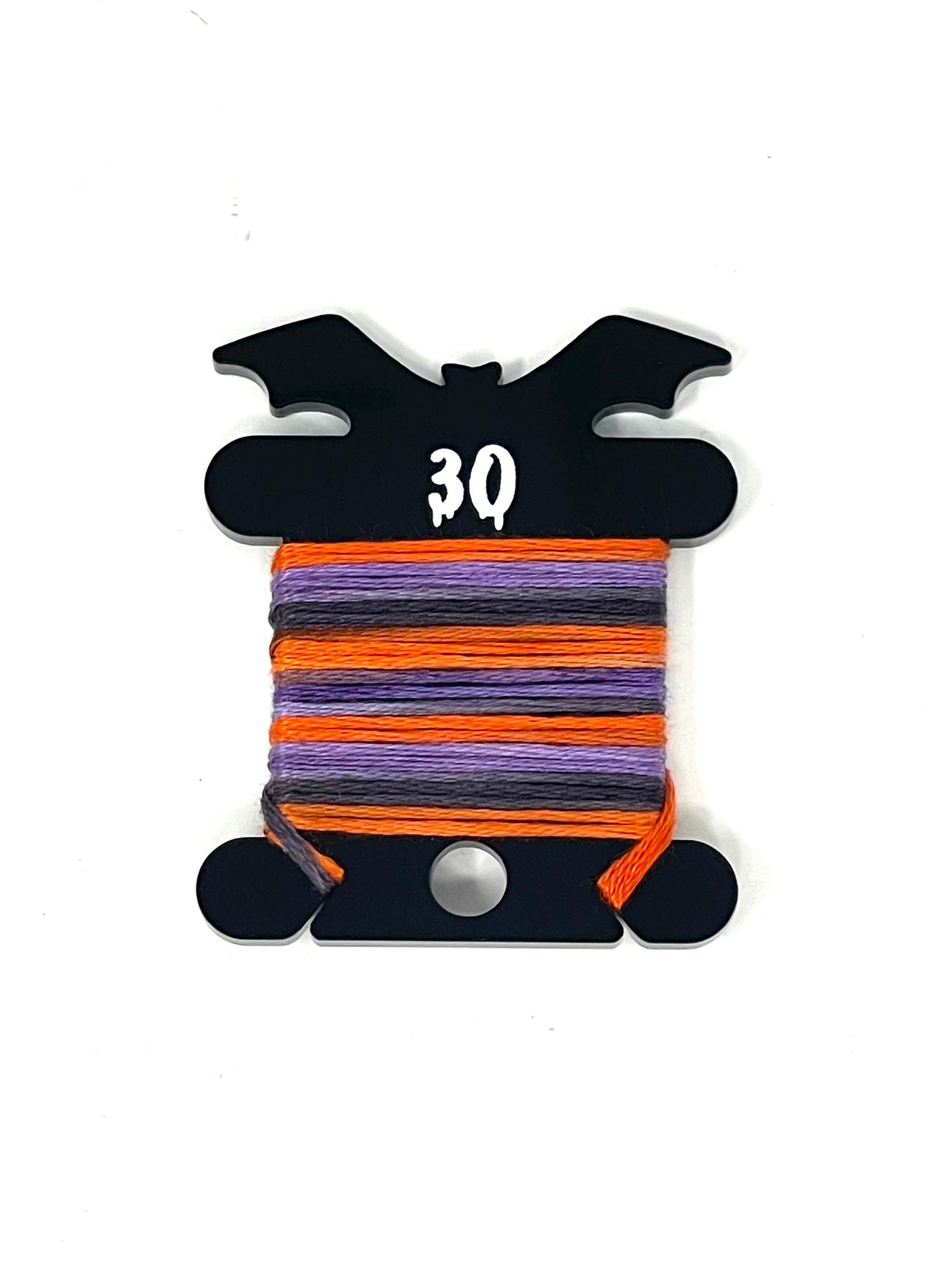 Halloween tin set with 30x black acrylic Bat bobbins and foam insert