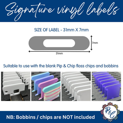 Dinky Dyes - Signature vinyl labels for Dinky Dyes stranded silks (x314 labels)