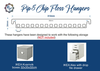 Floss hangers with x500 printed COSMO swatches - x34 acrylic hangers (no floss or storage included)