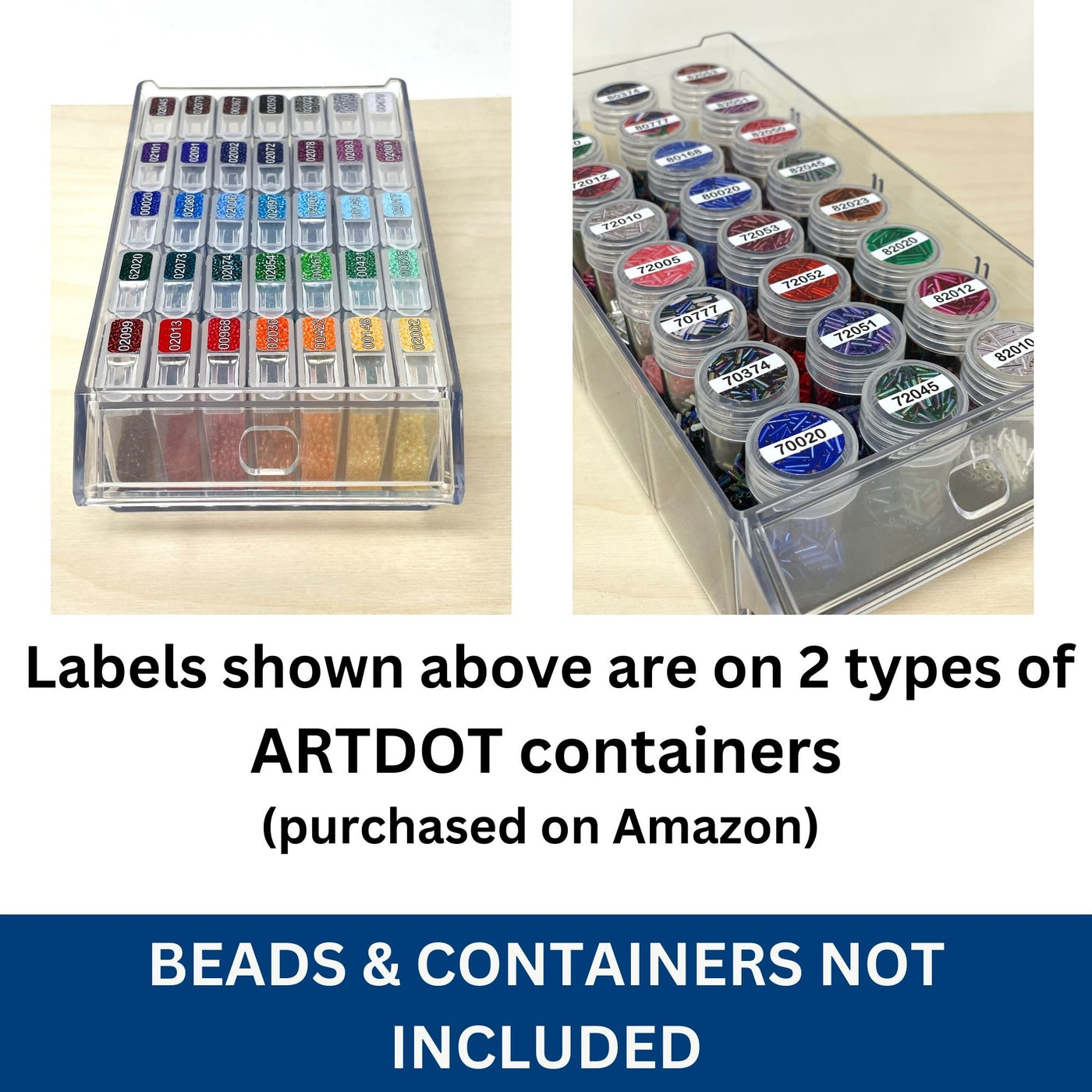 Vinyl labels for Mill Hill Beads (x409 labels) - 2 sizes available (labels only - beads and containers not included)