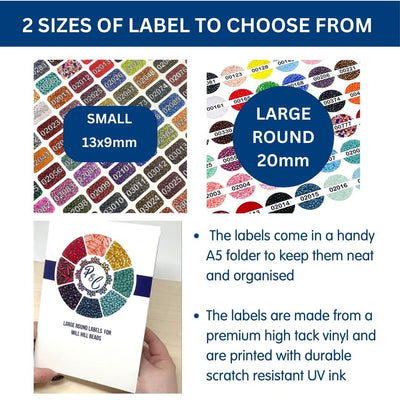 Vinyl labels for Mill Hill Beads (x409 labels) - 2 sizes available (labels only - beads and containers not included)