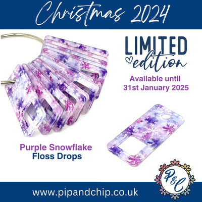 LIMITED EDITION Christmas 2024 Purple Snowflake floss drops - set of 24