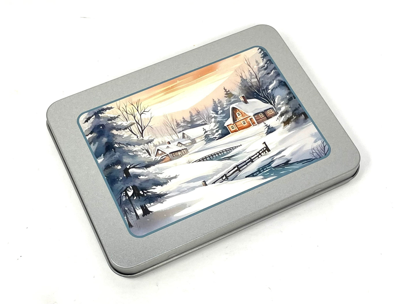 Winter Scene storage tin - perfect for Needle minders