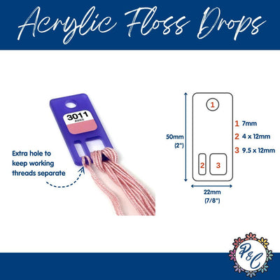 Purple Frost Acrylic Floss Drops (sets of 20, 100 or 200) with optional vinyl labels