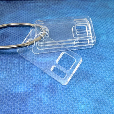 Clear Acrylic Floss Drops (sets of 20, 100 or 200) with optional vinyl labels