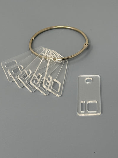 Clear Acrylic Floss Drops (sets of 20, 100 or 200) with optional vinyl labels