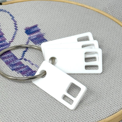 White Acrylic Floss Drops (sets of 20, 100 or 200) with optional vinyl labels