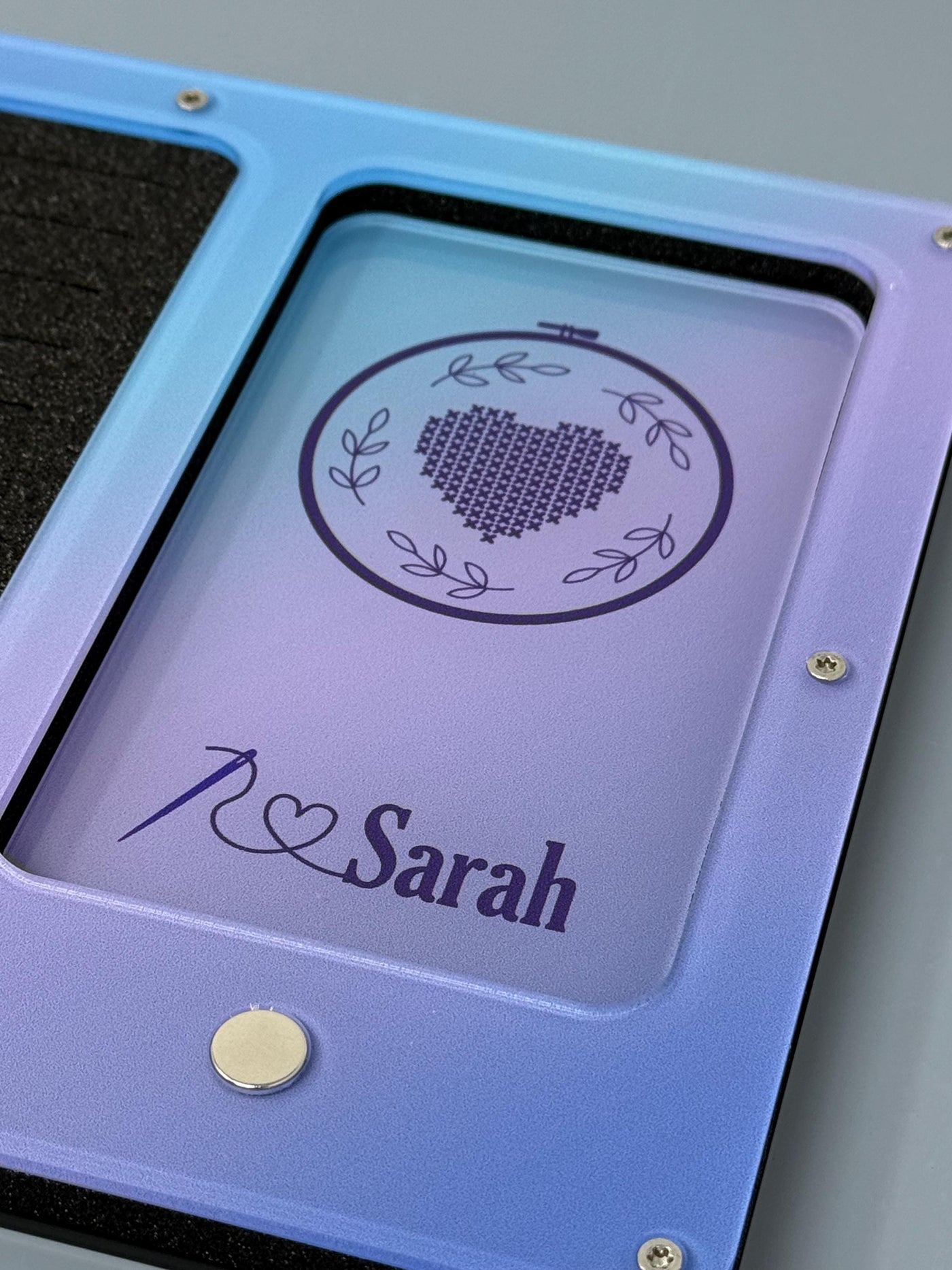Personalised Ombre Working Tray for Cross Stitch and Embroidery (holds x24 bobbins)