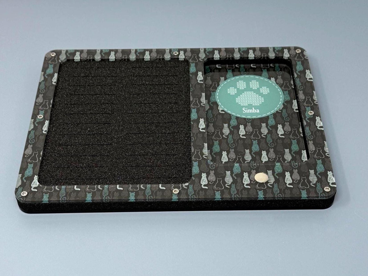 Personalised Cat Working Tray for Cross Stitch and Embroidery (holds x24 bobbins)