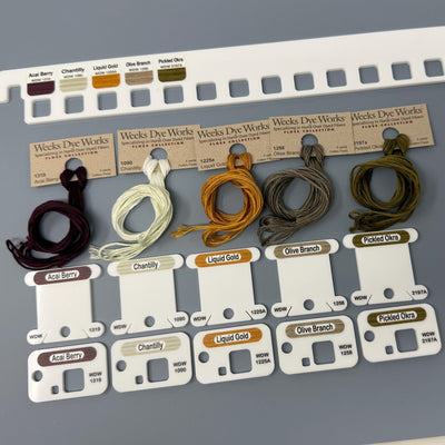 2025 New Colours - Acrylic bobbins, Floss Chips or Floss Hanger for Weeks Dye Works, Classic Colorworks & Gentle Art Sampler Threads