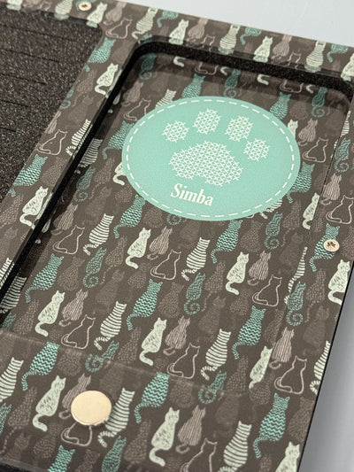Personalised Cat Working Tray for Cross Stitch and Embroidery (holds x24 bobbins)