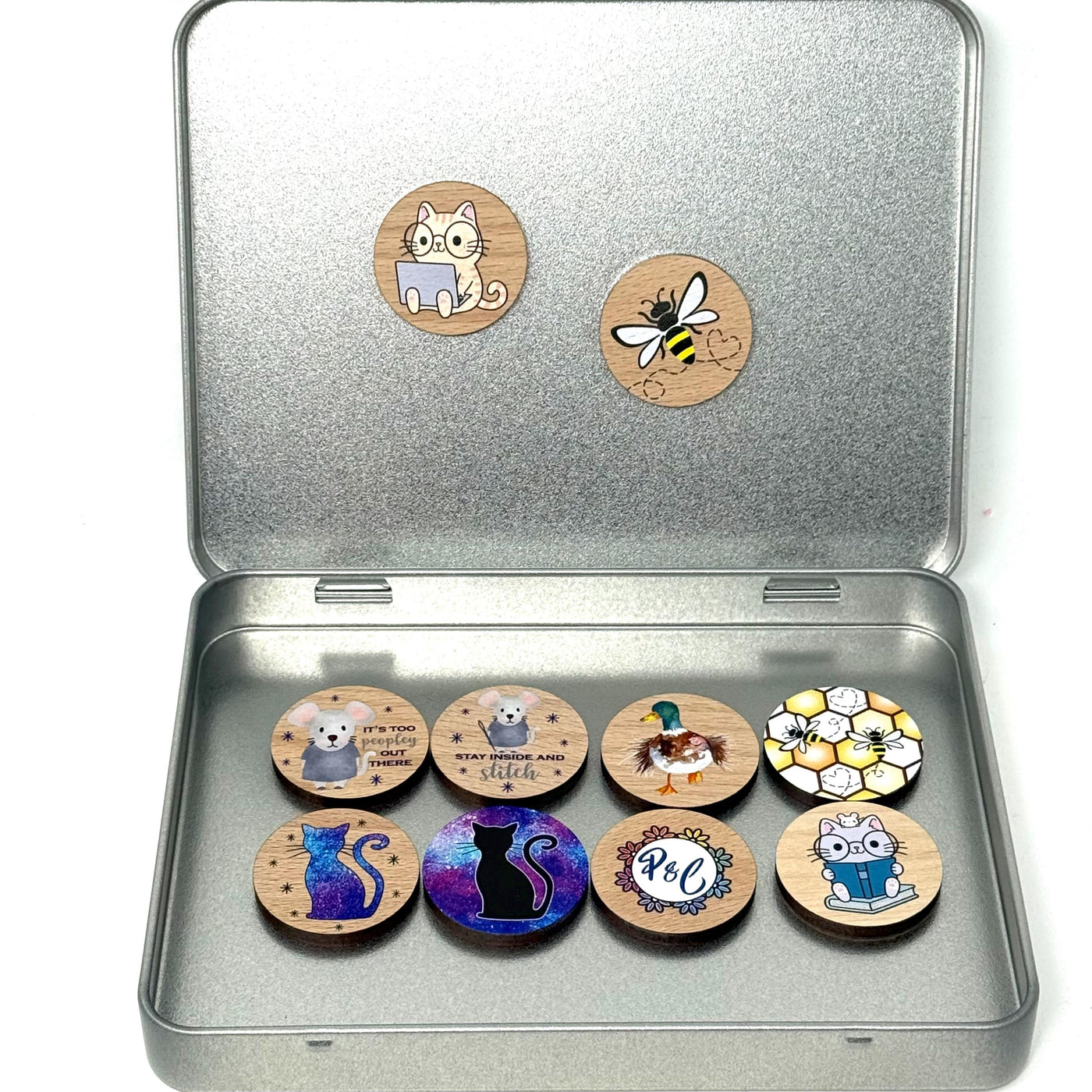 Periodically Scary Halloween Needle Minder Addict storage tin - perfect for storing your Needle Minders