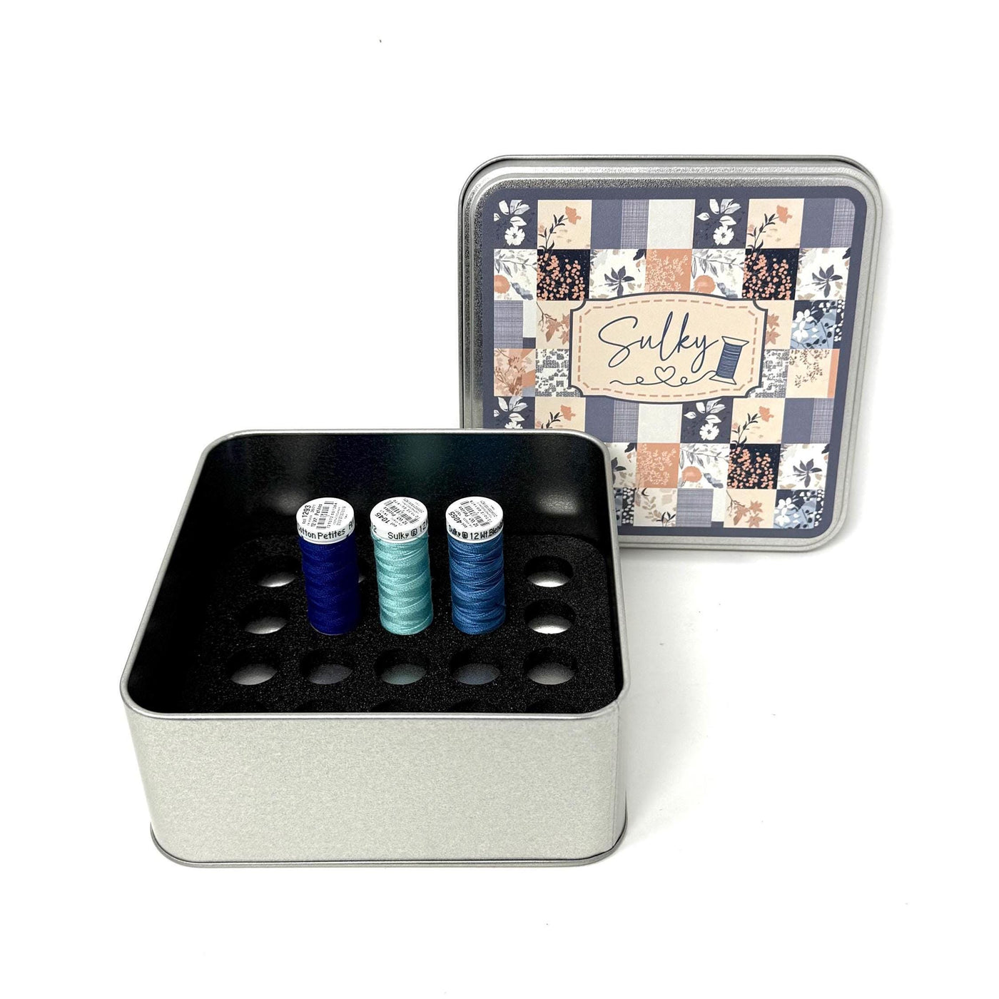 Sulky Petites storage tin with foam insert to hold 25 spools (not included)