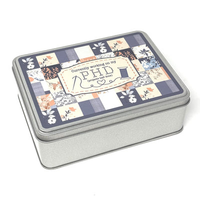 PHD Bobbin storage tin with foam insert to hold 30 bobbins for cross stitch / embroidery projects