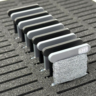 Acrylic Matt Black & Grey Bobbins | Halloween Floss Bobbins - Set of 24