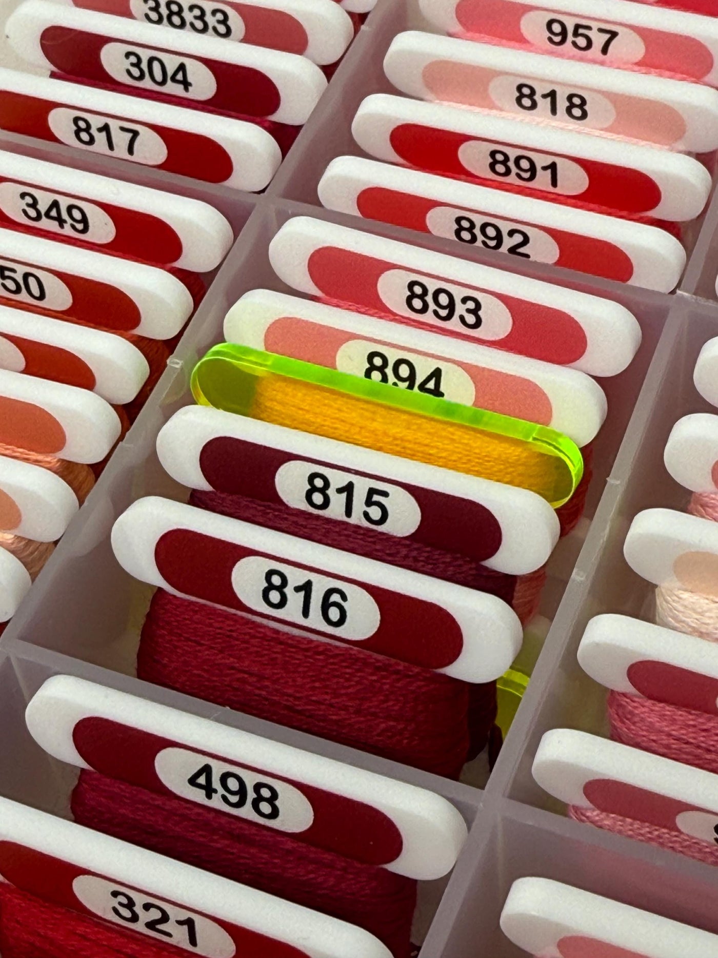 Fluorescent Acrylic Bobbins – Use as place markers or standard bobbins