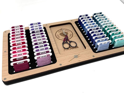 Large Personalised Working Tray for Cross Stitch and Embroidery (holds x48 bobbins)