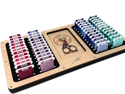 Large Personalised Working Tray for Cross Stitch and Embroidery (holds x48 bobbins)