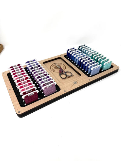 Large Personalised Working Tray for Cross Stitch and Embroidery (holds x48 bobbins)