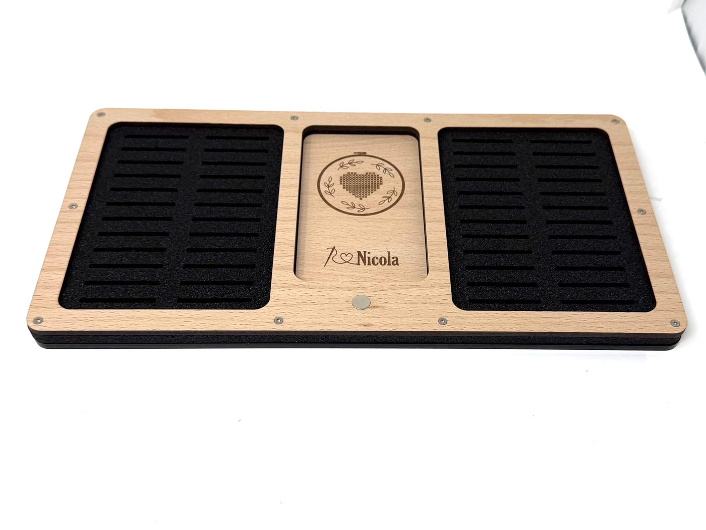 Large Personalised Working Tray for Cross Stitch and Embroidery (holds x48 bobbins)