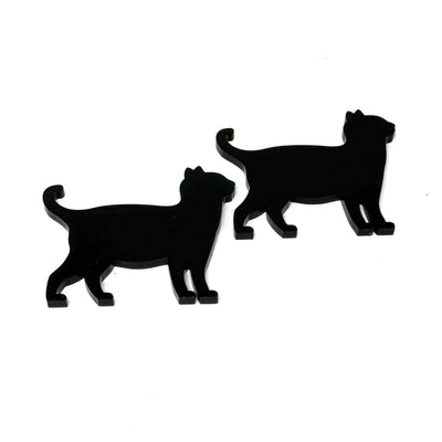 Acrylic Black Cat Bobbins | Halloween Floss Bobbins - Set of 12