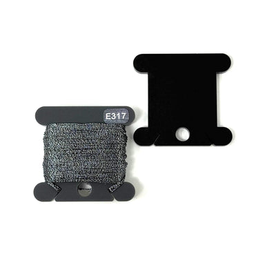 Acrylic Matt Black & Grey Bobbins | Halloween Floss Bobbins - Set of 24