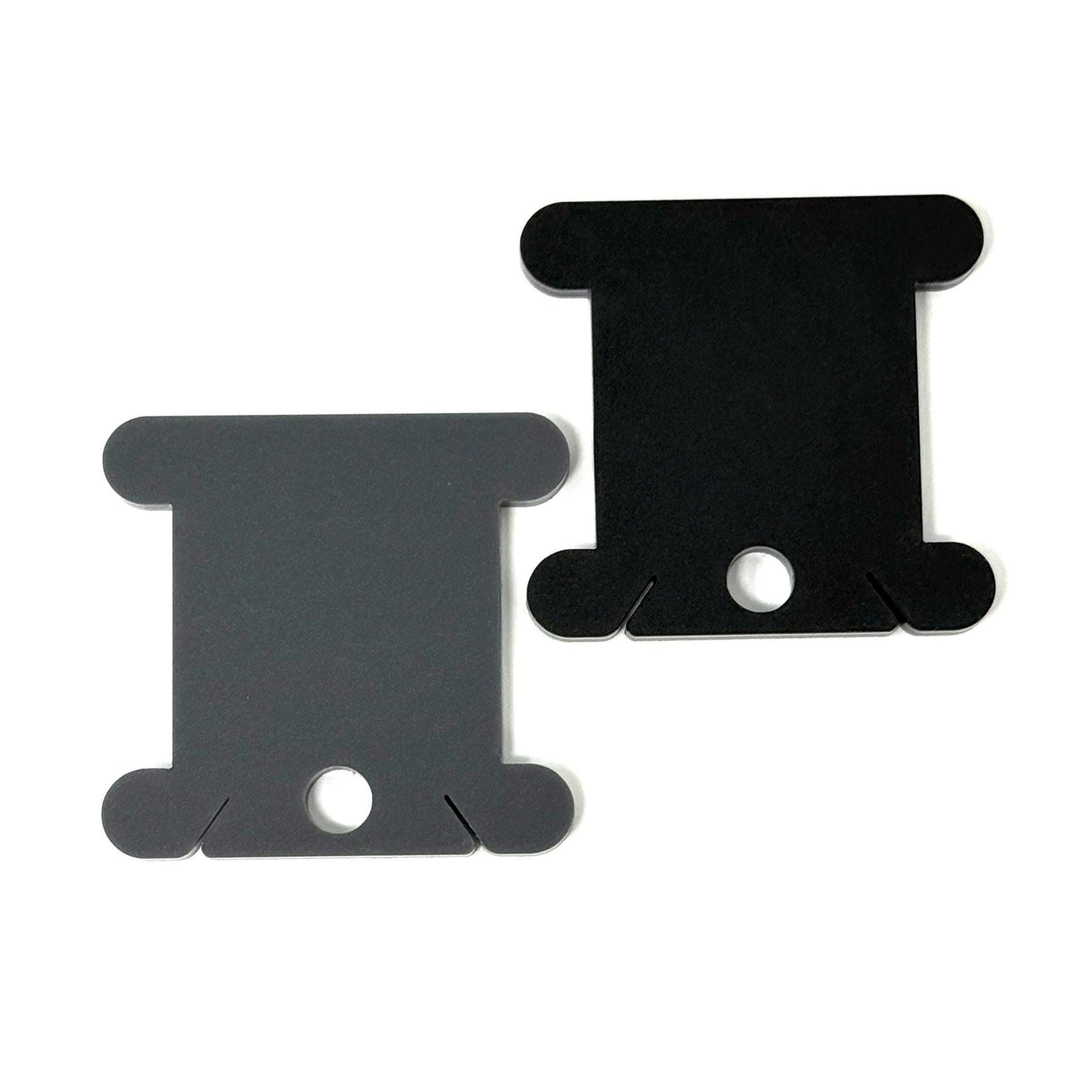 Acrylic Matt Black & Grey Bobbins | Halloween Floss Bobbins - Set of 24