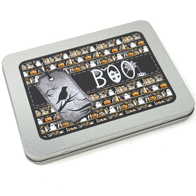 BOO Halloween Needle Minder Addict storage tin - perfect for storing your Needle Minders