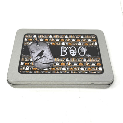 BOO Halloween Needle Minder Addict storage tin - perfect for storing your Needle Minders