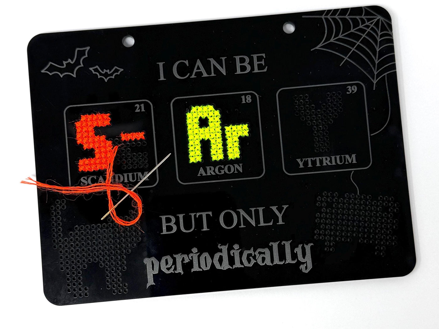 Periodically Scary Halloween stitch your own decoration (acrylic blank only, floss not included)