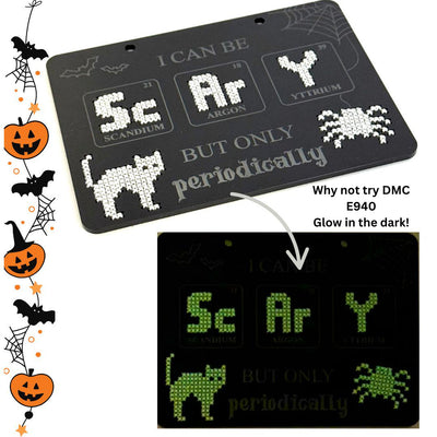 Periodically Scary Halloween stitch your own decoration (acrylic blank only, floss not included)