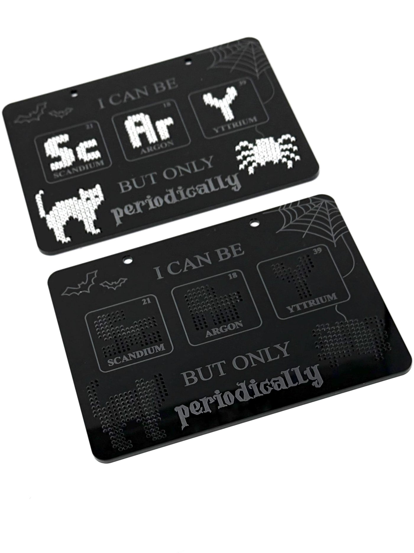 Periodically Scary Halloween stitch your own decoration (acrylic blank only, floss not included)