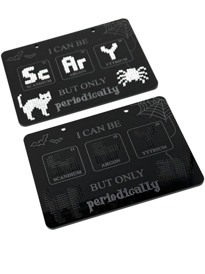 Periodically Scary Halloween stitch your own decoration (acrylic blank only, floss not included)