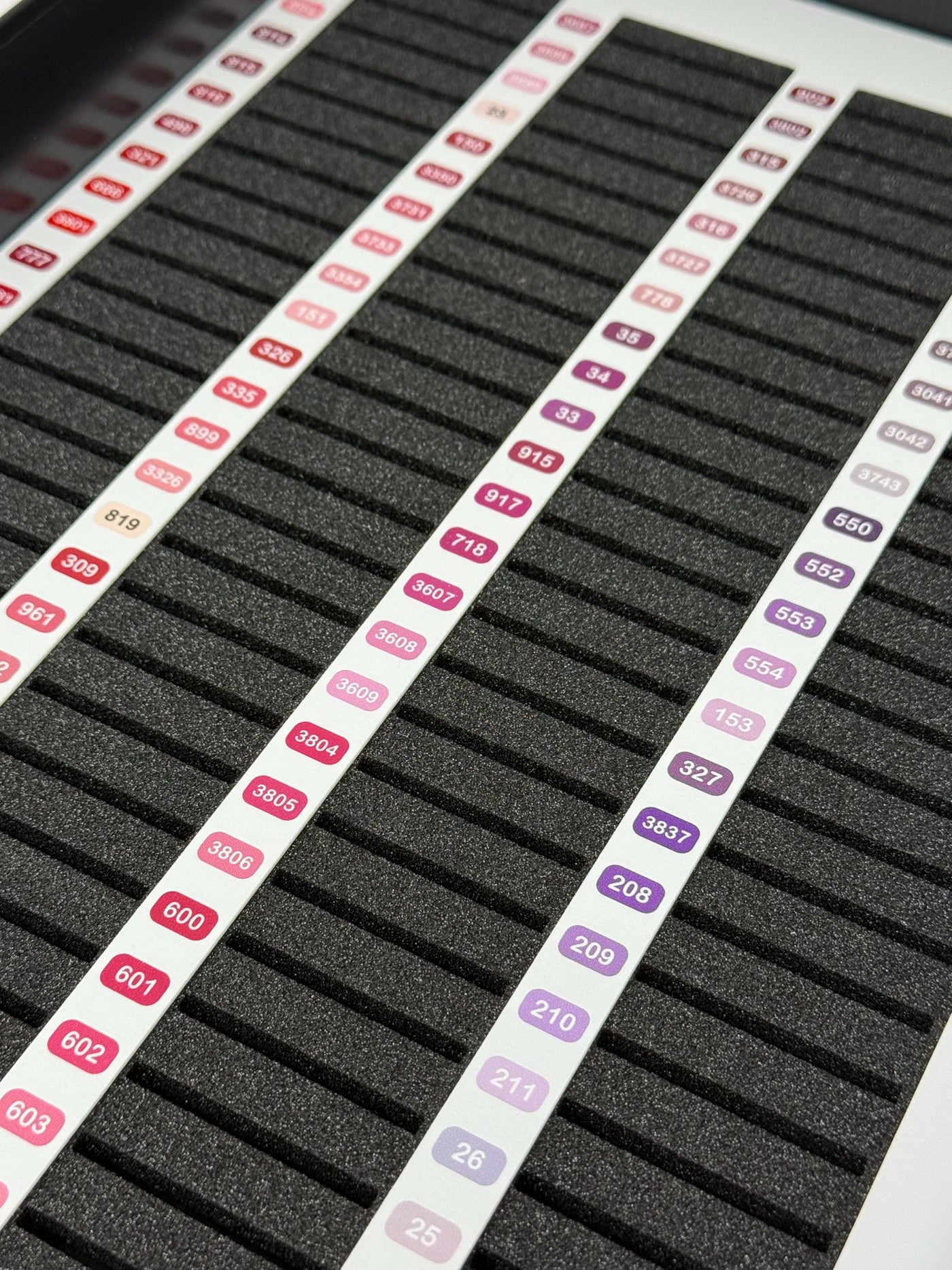 DMC Thread Layout Guide Overlays (set of 5) for Bisley Cabinet | Full 500 Colours Printed | Choose Numerical or Colour Group