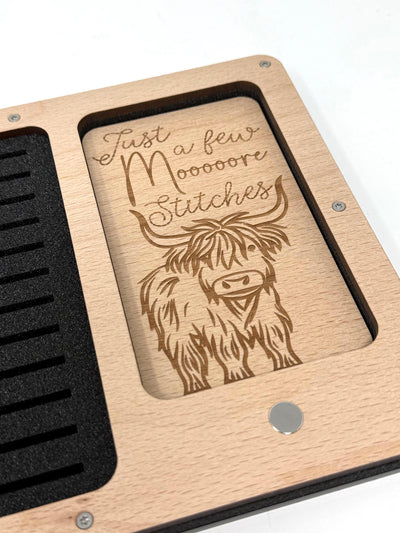 Highland Cow Working Tray for Cross Stitch and Embroidery (holds x24 bobbins)
