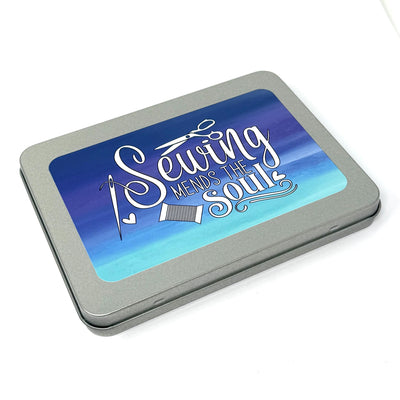 Sewing Mends the Soul Storage Tin for 10 spools | Choice of Foam inserts for Sulky, Gutermann, Au Ver a Soire | spools not included