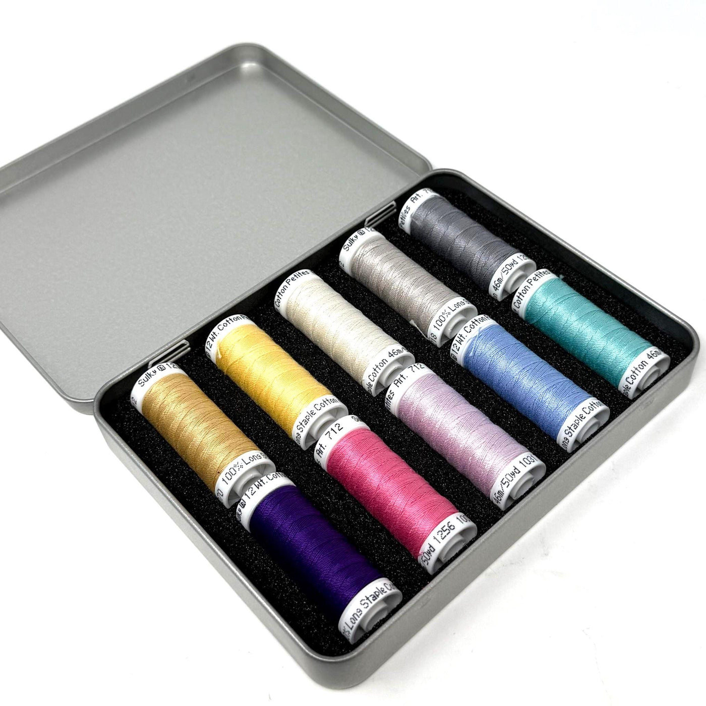 Sewing Mends the Soul Storage Tin for 10 spools | Choice of Foam inserts for Sulky, Gutermann, Au Ver a Soire | spools not included