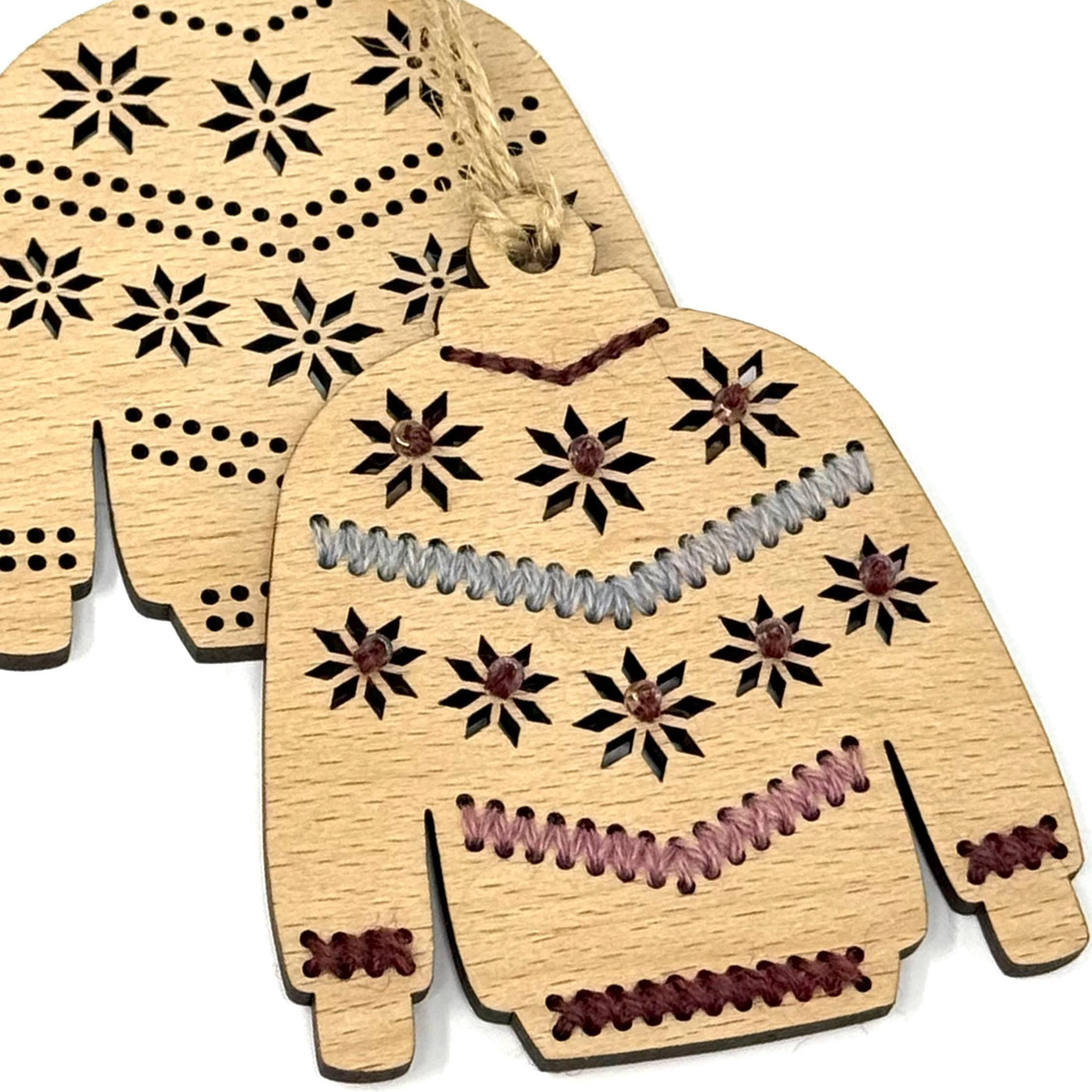 Christmas Jumper Blank | Stitchable Wooden Tree decoration