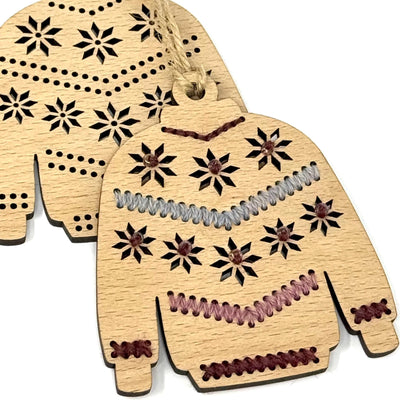 Christmas Jumper Blank | Stitchable Wooden Tree decoration