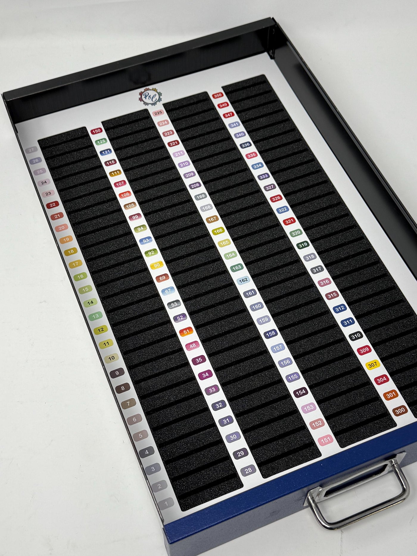 DMC Thread Layout Guide Overlays (set of 5) for Bisley Cabinet | Full 500 Colours Printed | Choose Numerical or Colour Group