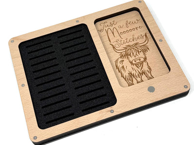 Highland Cow Working Tray for Cross Stitch and Embroidery (holds x24 bobbins)