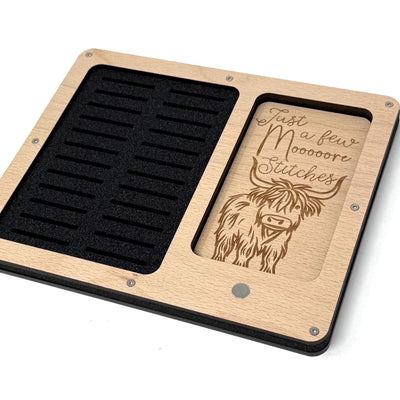 Highland Cow Working Tray for Cross Stitch and Embroidery (holds x24 bobbins)