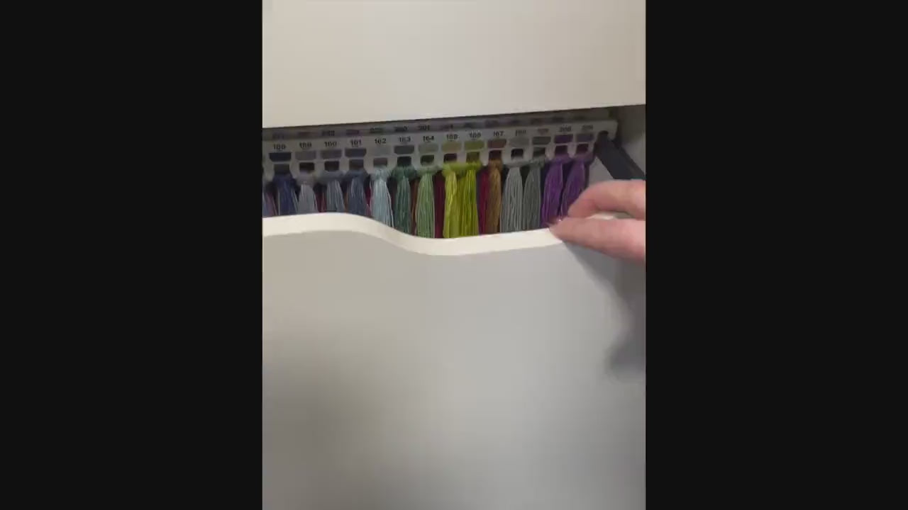 Floss hangers with x500 printed DMC swatches - x34 acrylic hangers  (no floss or storage included)