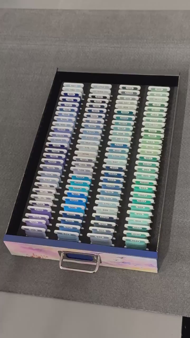 DMC Thread Layout Guide Overlays (set of 5) for Bisley Cabinet |  Full 500 Colours Printed | Choose Numerical or Colour Group