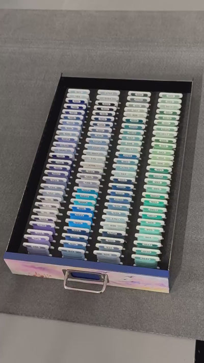 DMC Thread Layout Guide Overlays (set of 5) for Bisley Cabinet |  Full 500 Colours Printed | Choose Numerical or Colour Group