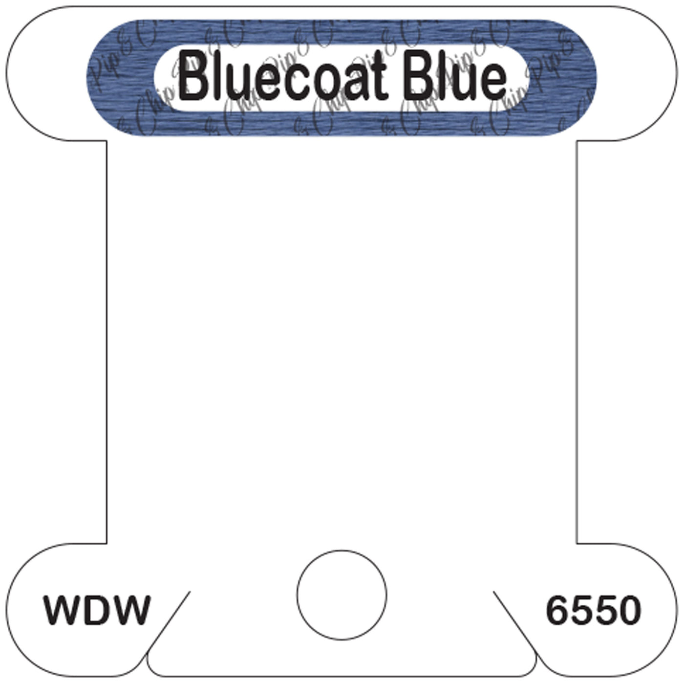 WDW Bluecoat Blue acrylic bobbin