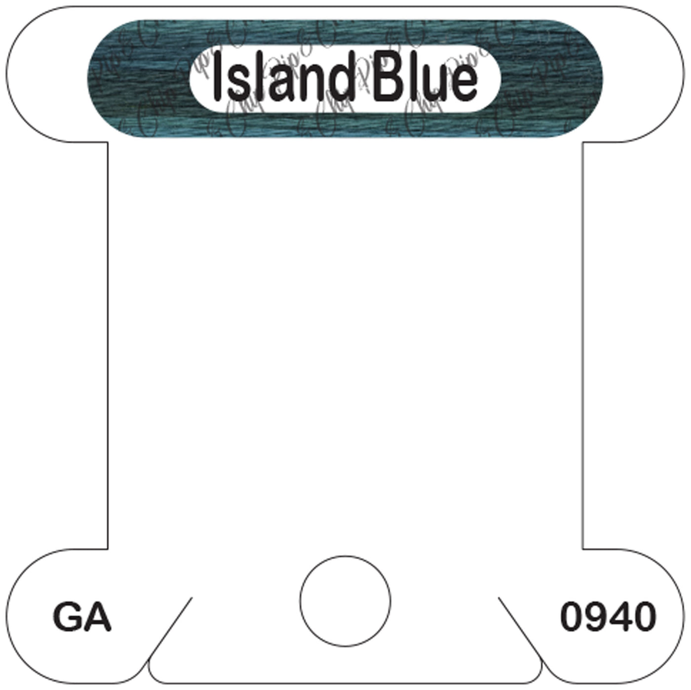Gentle Arts Island Blue acrylic bobbin