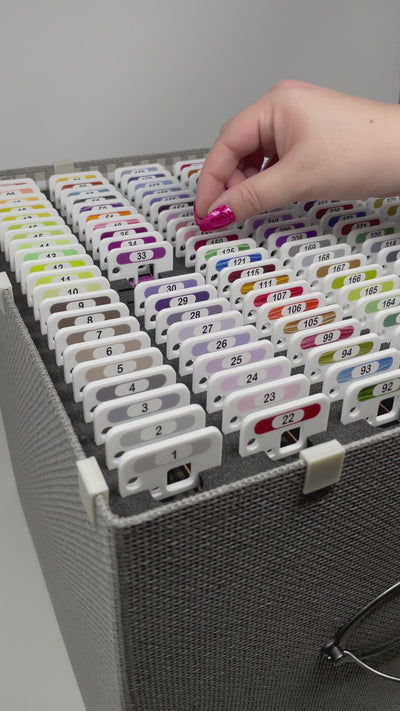 DMC Floss Chip storage system - Acrylic floss chips for DMC standard colours (x500) with x4 frames for IKEA boxes