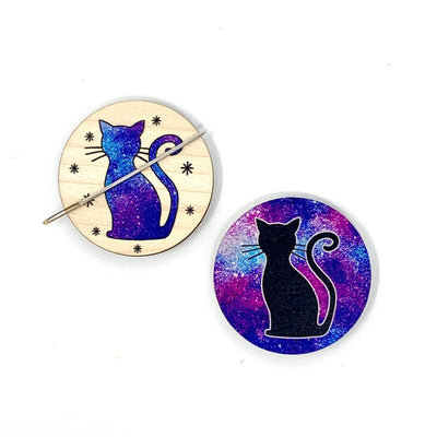 Reversible Cat Galaxy needle minder magnet cross stitch embroidery needlework