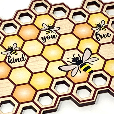 Bee Kind honeycomb thread holder floss holder cross stitch organisation